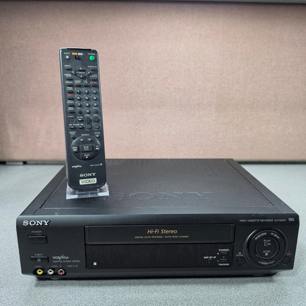Sony VCR SLV-685HF VHS Player Black Excellent Hi-Fi Stereo Remote RMT-V203A